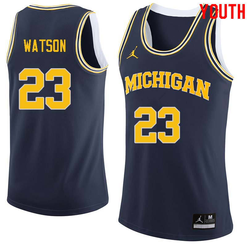 Youth #23 Ibi Watson Michigan Wolverines College Basketball Jerseys Sale-Navy
